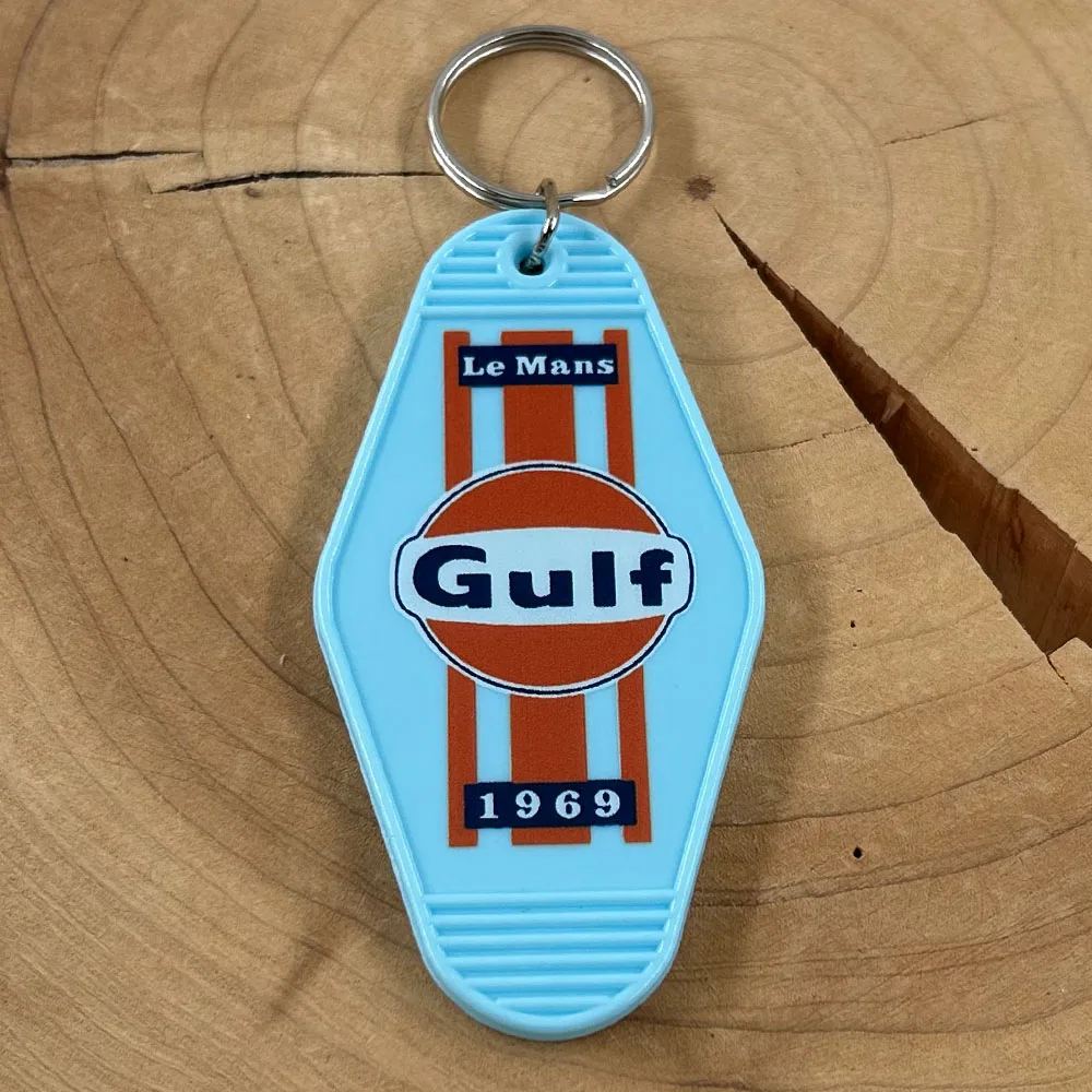 Gulf GT40 Livery Keychain Iconic Racing Spirit Keyring Retro Hotel Key Card Novelty Creative Pendant