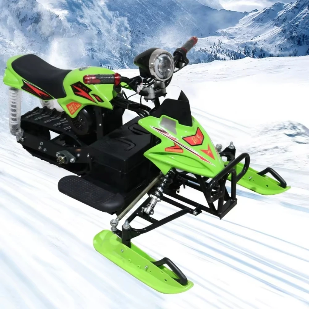 Electric Snowmobile Kids Amusement Ski Car Vehicle with Playground Snow Sledge Essential Skiing Equipments