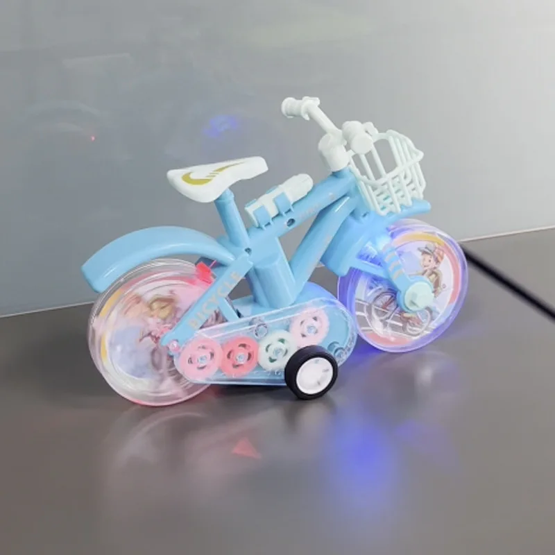 Jouets de vélo engrenages de Simulation pour enfants, vélo à inertie créatif avec lumières, jeux de bureau, accessoires pour maison de poupée, jouets de maison de jeu