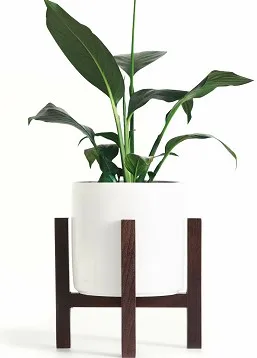 hot saltHouselin Mid-Century Modern Wooden Plant Pot Stand Rack Shelf for Garden Desktop Decor