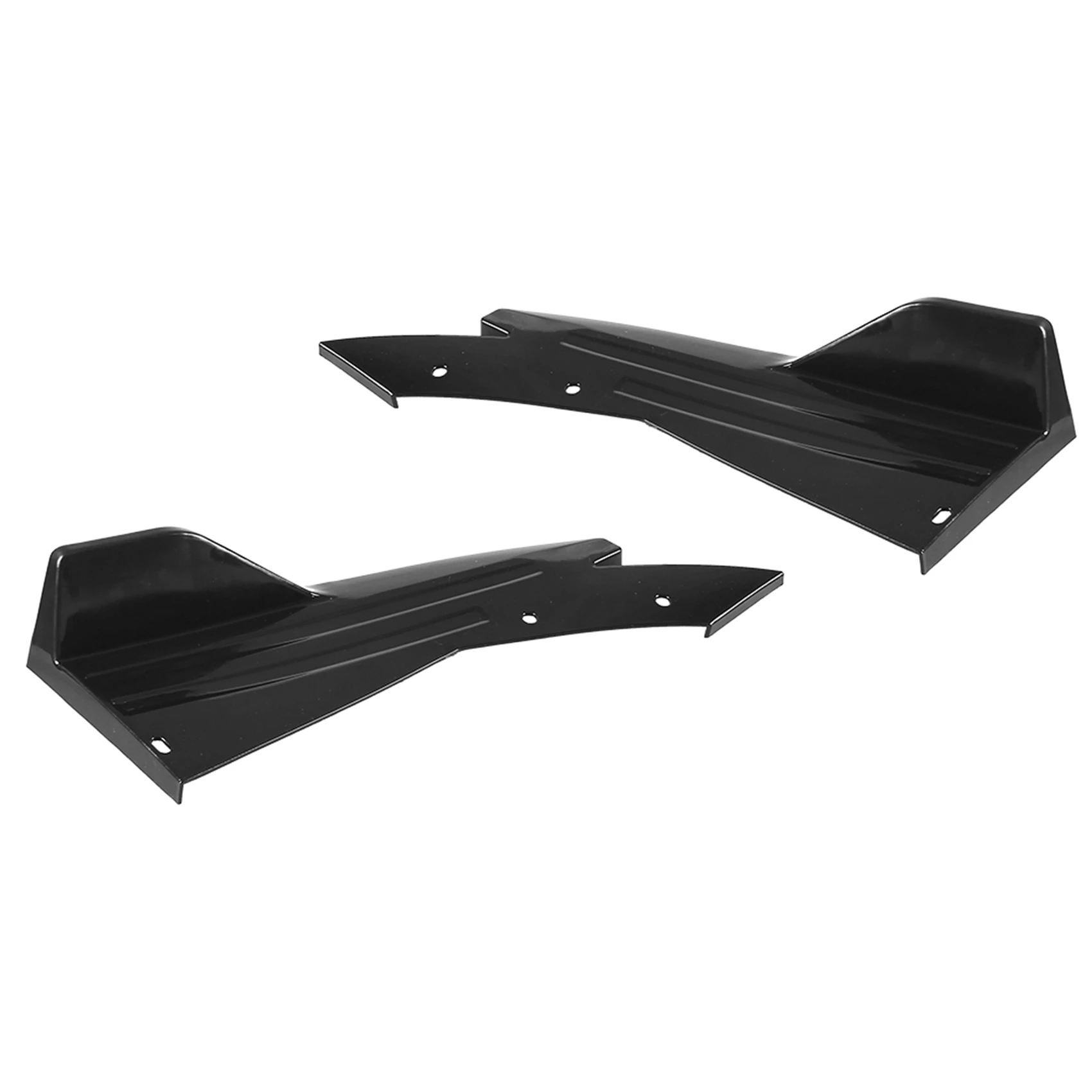 

Universal Gloss Black Car Rear Bumper Spoiler Canards Fins Anti-Crash Diffuser Lip Wrap Angle Splitter Protector