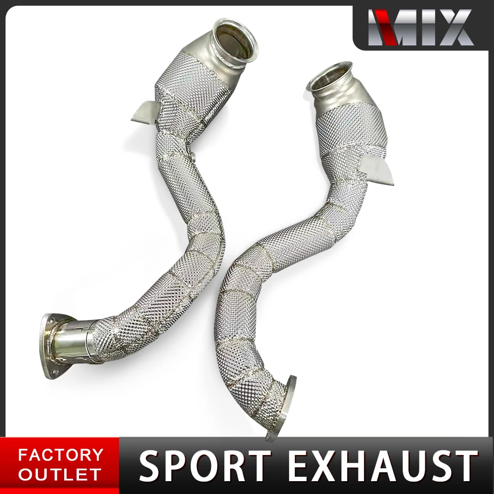 

For Aston Martin Vantage Coupe 4.0T 2019-2022 high-performance catless exhaust downpipe with heat shield