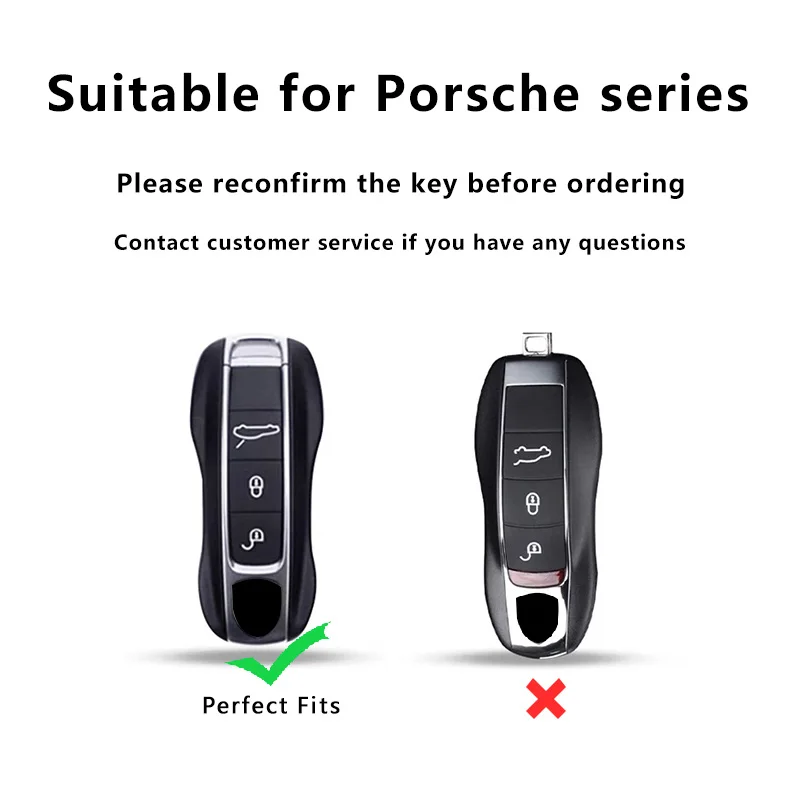 Couro Car Remote Key Cover, 3 botões Auto Key Protection Acessórios, Fit para Porsche Cayenne, Panamera, 911, 918, Taycan