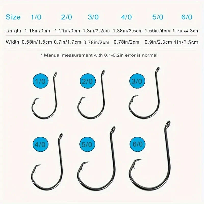 Ackibbik Circle Hooks Saltwater 180pcs Catfish Fishing Hooks, Octopus Offset Fishing Hooks with 5pcs Power Clips Catfish Hooks