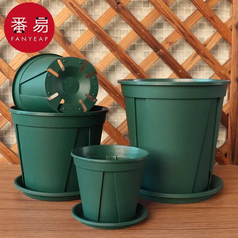 Flower pot/root control/Aoyama A1P49-horticultural plastic thickened large simple breathable flower green planting