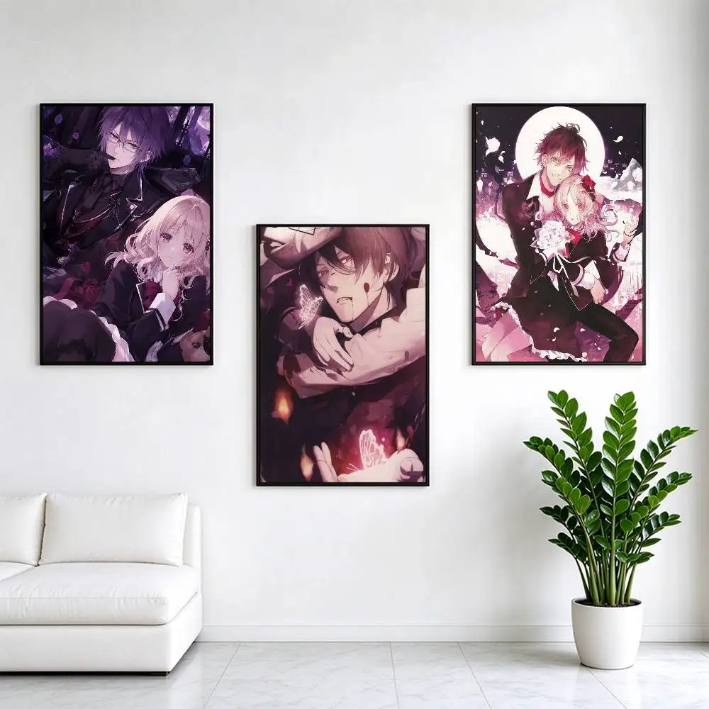 Dark Otome Game DIABOLIK LOVERS  Poster High Quality Dorm Living Room Aesthetic Wall Decoration Painting Stickers Gift