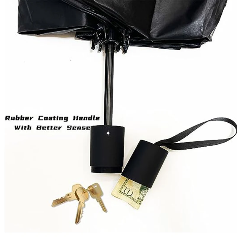 Umbrella Diversion Safe 10 Ribs Strong Folding with Clever Dry Hiding Spot Bottom Compartment Unscrews To Store & Hide Valuable