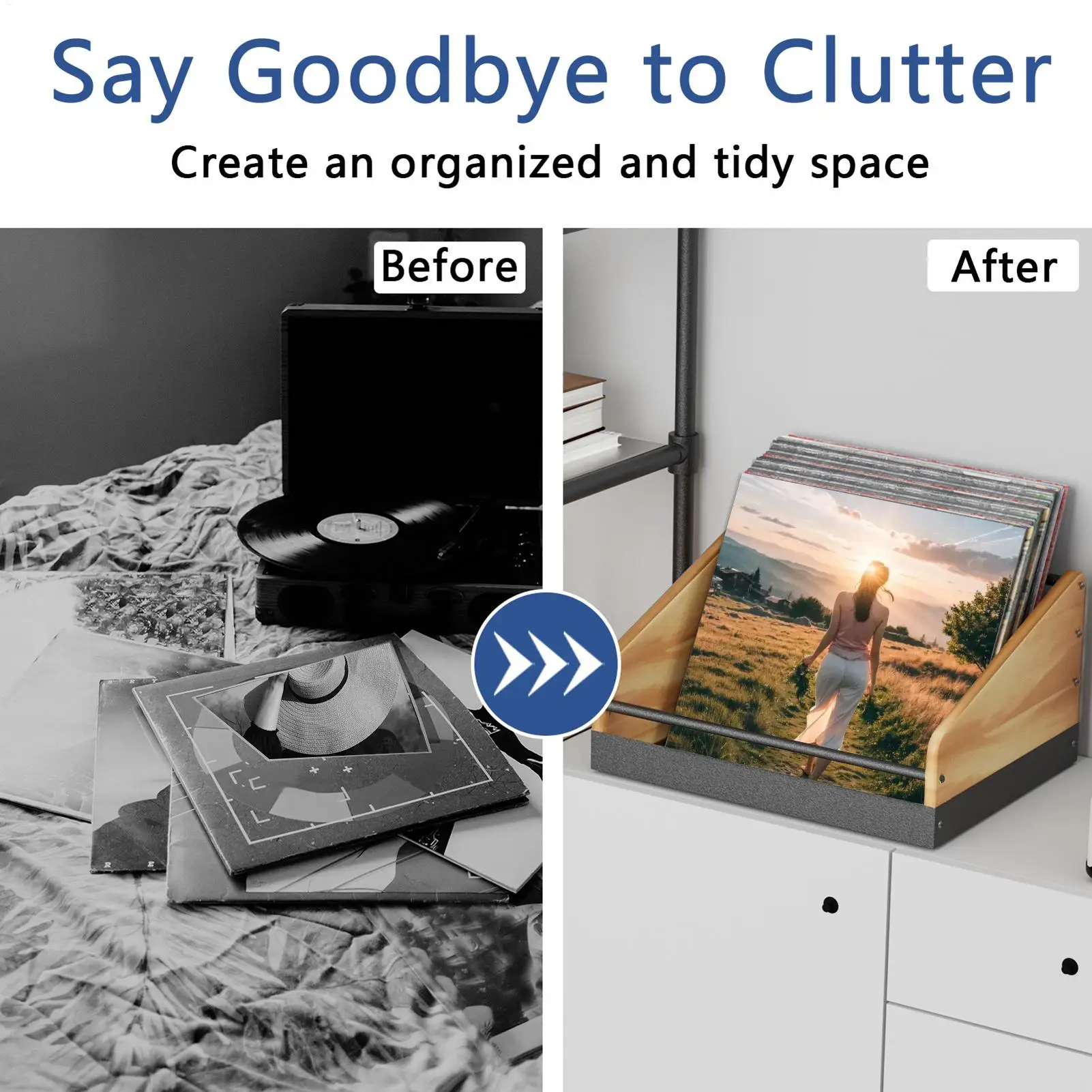 

Металлическая деревянная подставка для хранения и демонстрации пластинок большой вместимости, нескользящая, для LP-дисков, книг, файлов, игрушек, для дома, спальни, гостиной