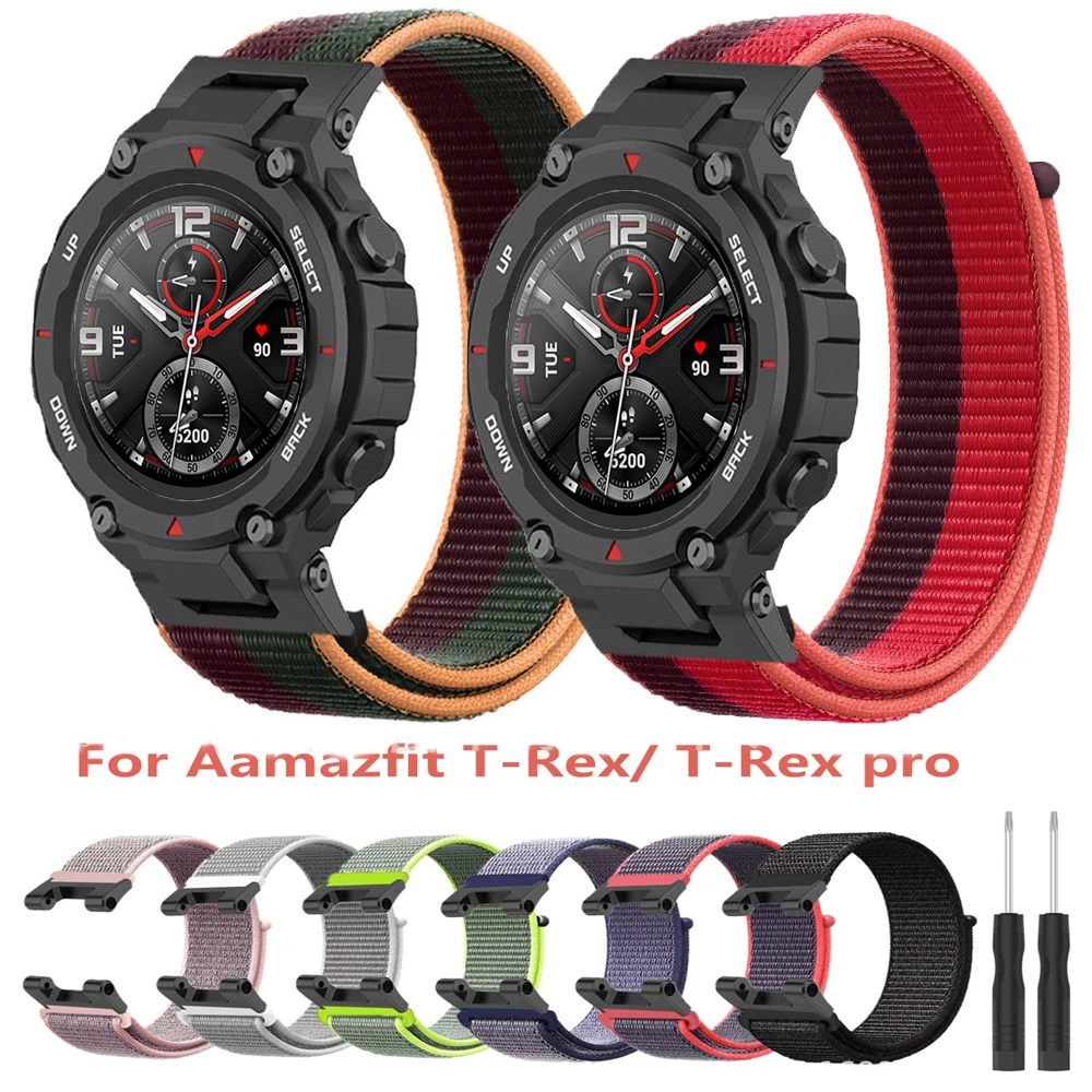 Para huami amazfit t-rex pulseira de relógio inteligente senhoras pulseira masculina para xiaomi amazfit t-rex 2 3 pro pulseira correa laço de náilon