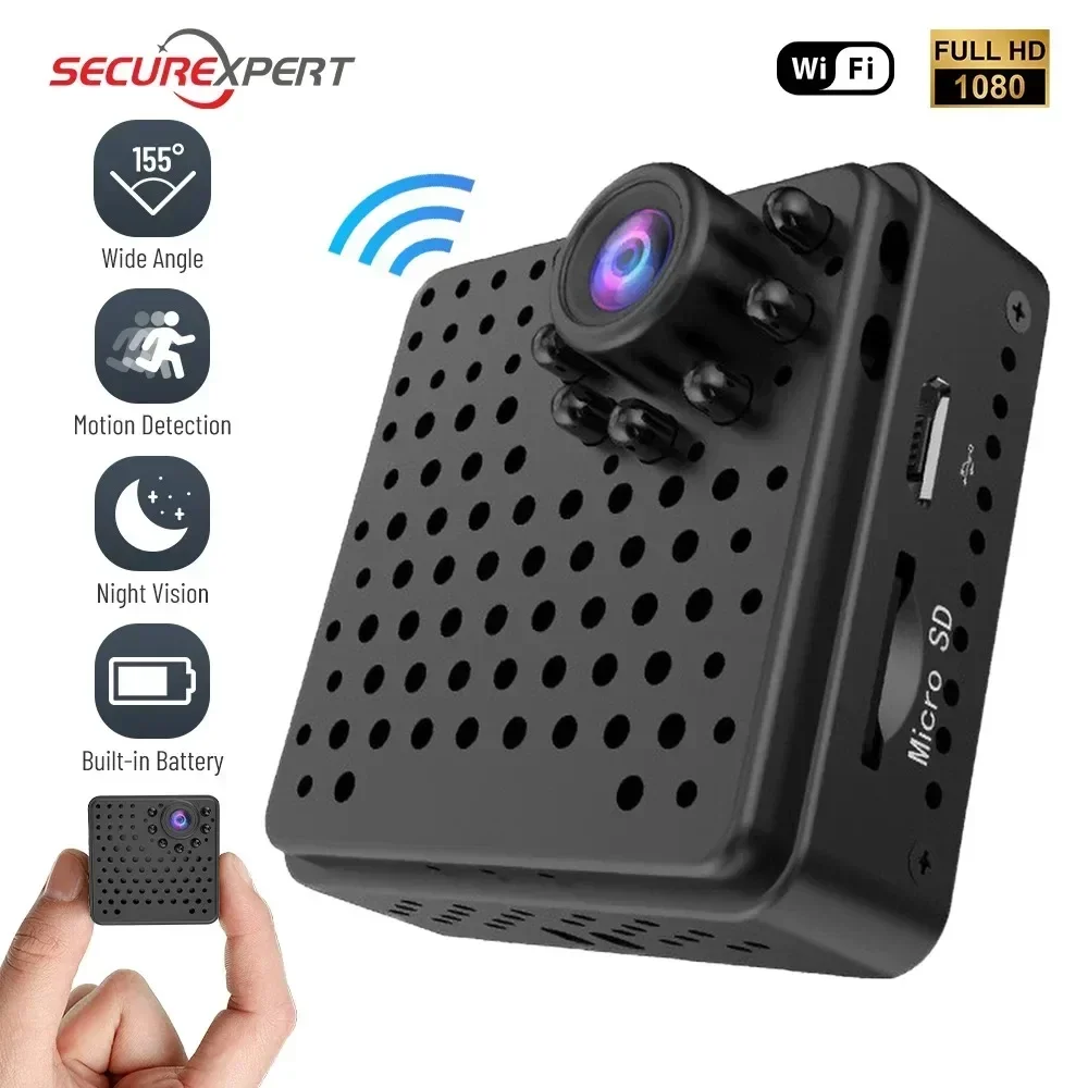 

Миниатюрные беспроводные Wi-Fi видеокамеры 1080P HD с датчиком ночного видения и обнаружением движения, камера видеонаблюдения