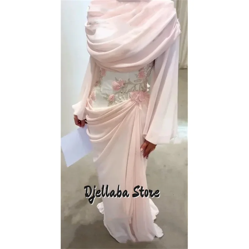 カスタマイズされたモダンなスタイルのシフォンパターンスパンコール付きストレートハイカラーロングドレスオーダーメイドの機会高品質