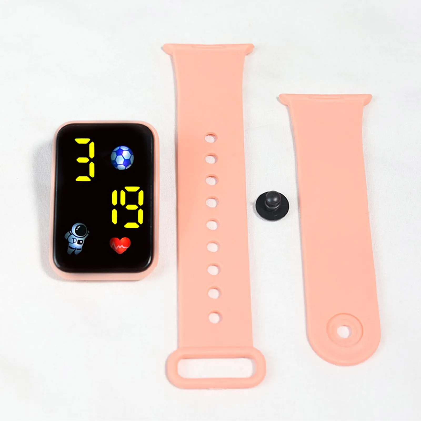 Fashion Children'S Watch Student Outdoor Electronic Watches Square Screen Watch Led Display Silicone Band Watches