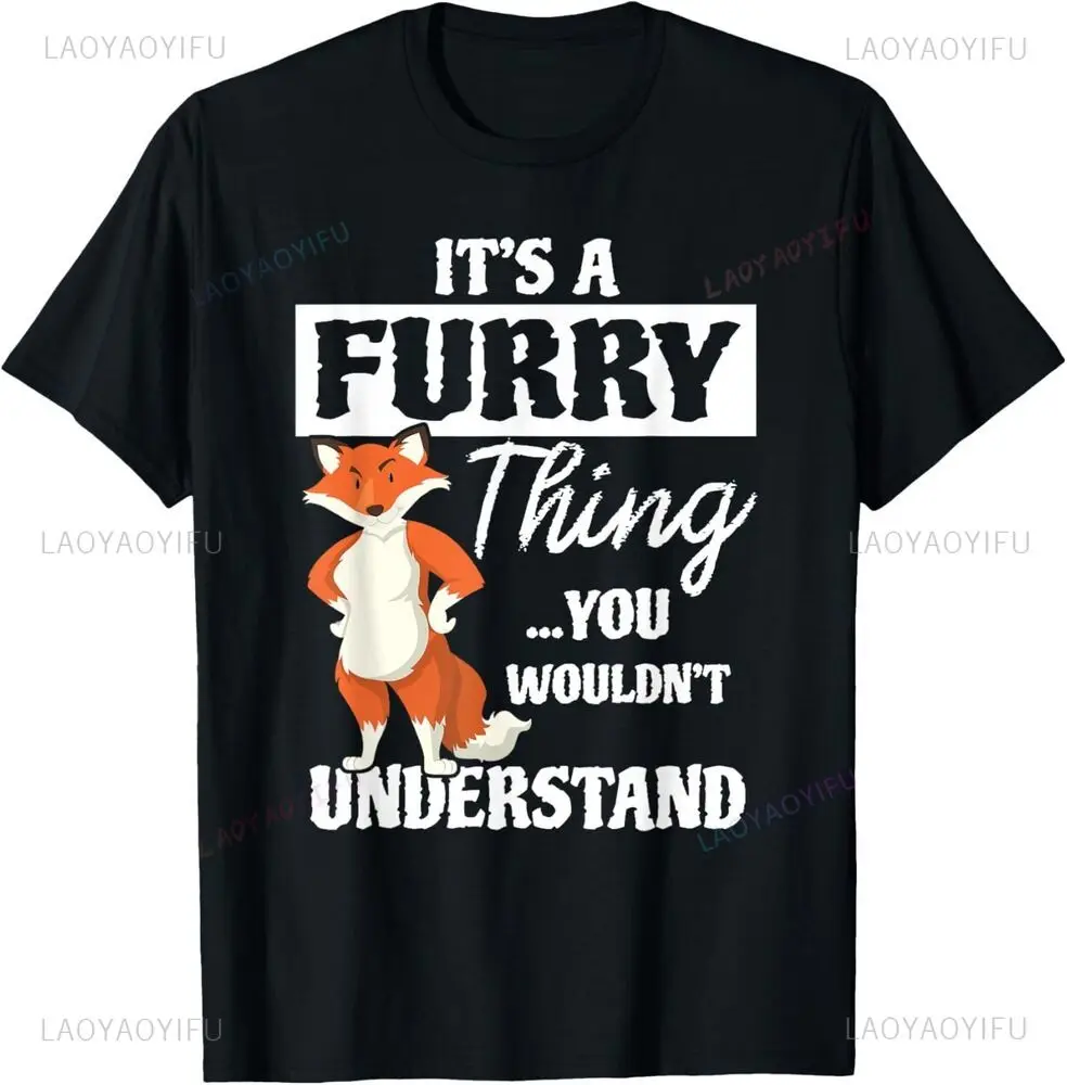Furry Fandom Furries Shirt Cute Animal Cosplay Costume Gift Unisex Cotton T-Shirt Summer Male O-neck Short-sleeve Ropa Hombre