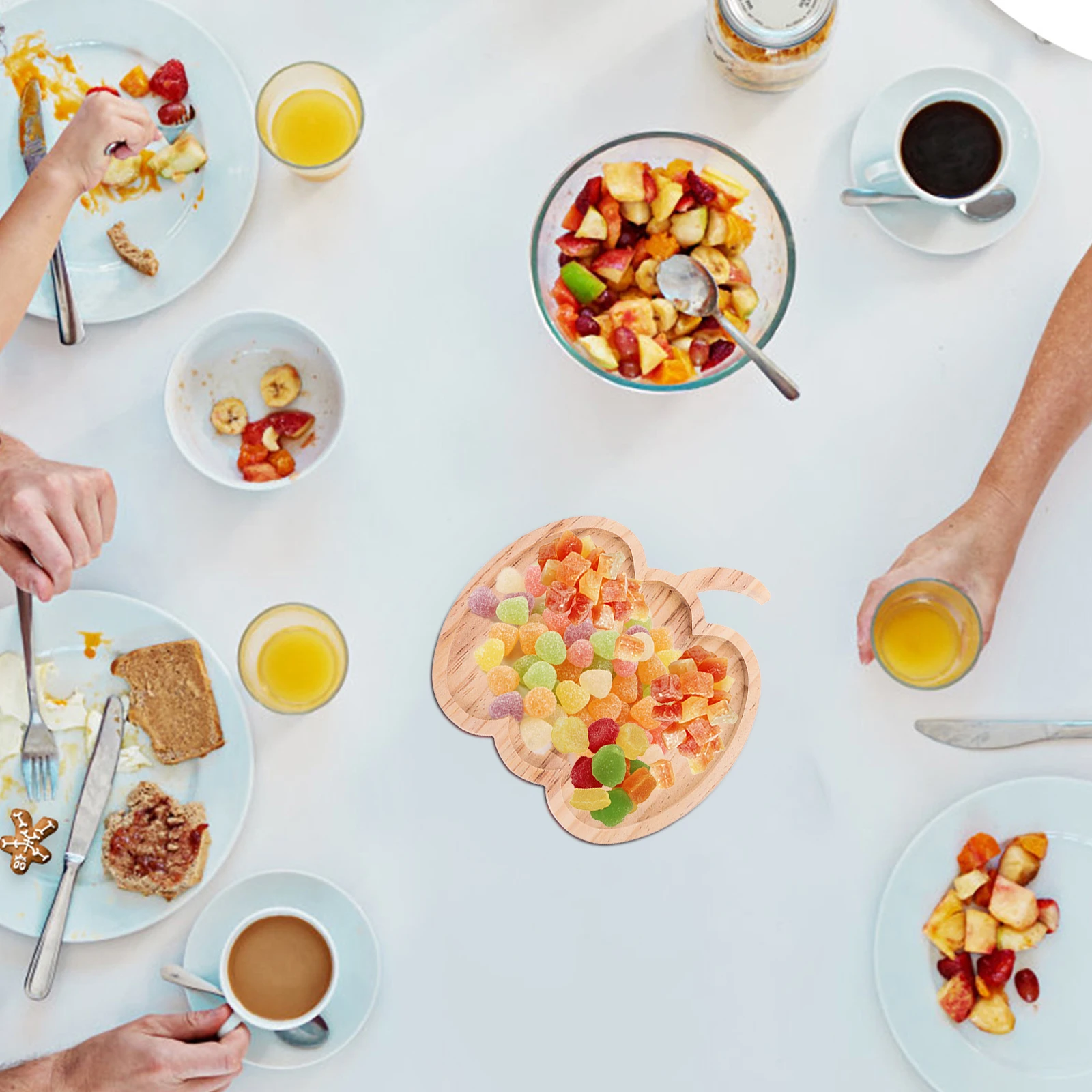 

Pumpkin Wooden Serving Plate Natural Snack Fruit Holder For Home Party Wedding Breakfast Kitchen Tableware Decor Bowl Tray