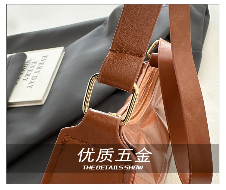 Retro Casual Frauen Totes Schulter Taschen Mini Mode Weibliche Unterarm Einkaufstasche Weibliche Leder Einfarbig Handtasche für Frauen – Detail 7