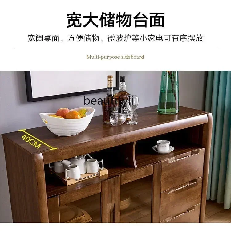 cn8617 ssNew Light Luxury Dining Side Chinese Style Solid Wood Border Wine Cabinet Tea Restaurant Storage Household Kitchen Bowl