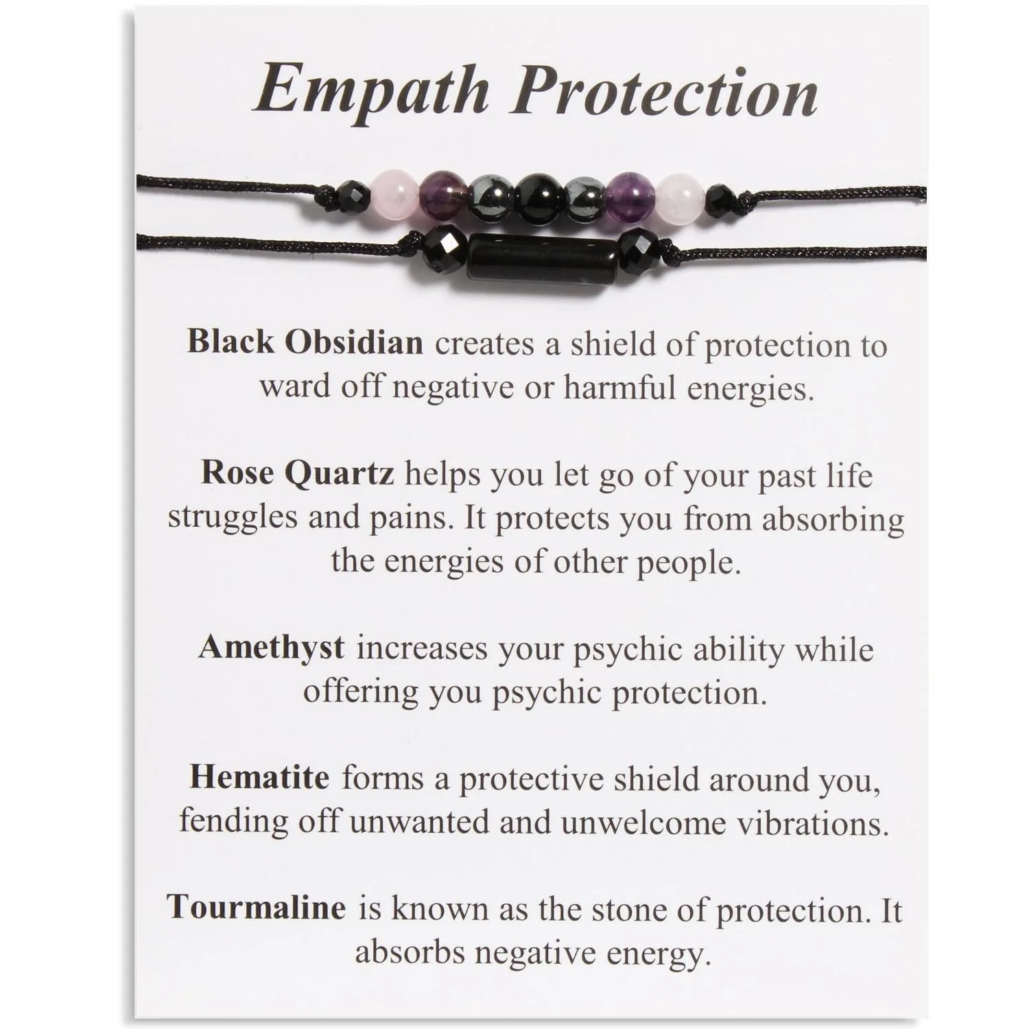 New Obsidian Single Rope Bracelet Barrel Bead Rhombus Bead Crystal Bracelet Rope Weaving Adjustable Set Bracelet Women