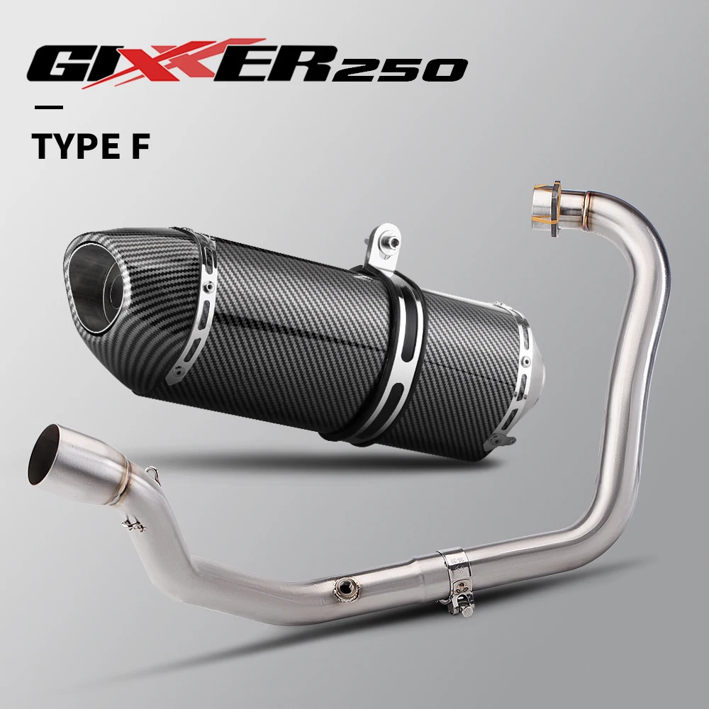 

For GIXXER 250 GIXXER250 SF250 Motorcycle Exhaust Escape Front Tube Middle Link Pipe With 51MM Muffler