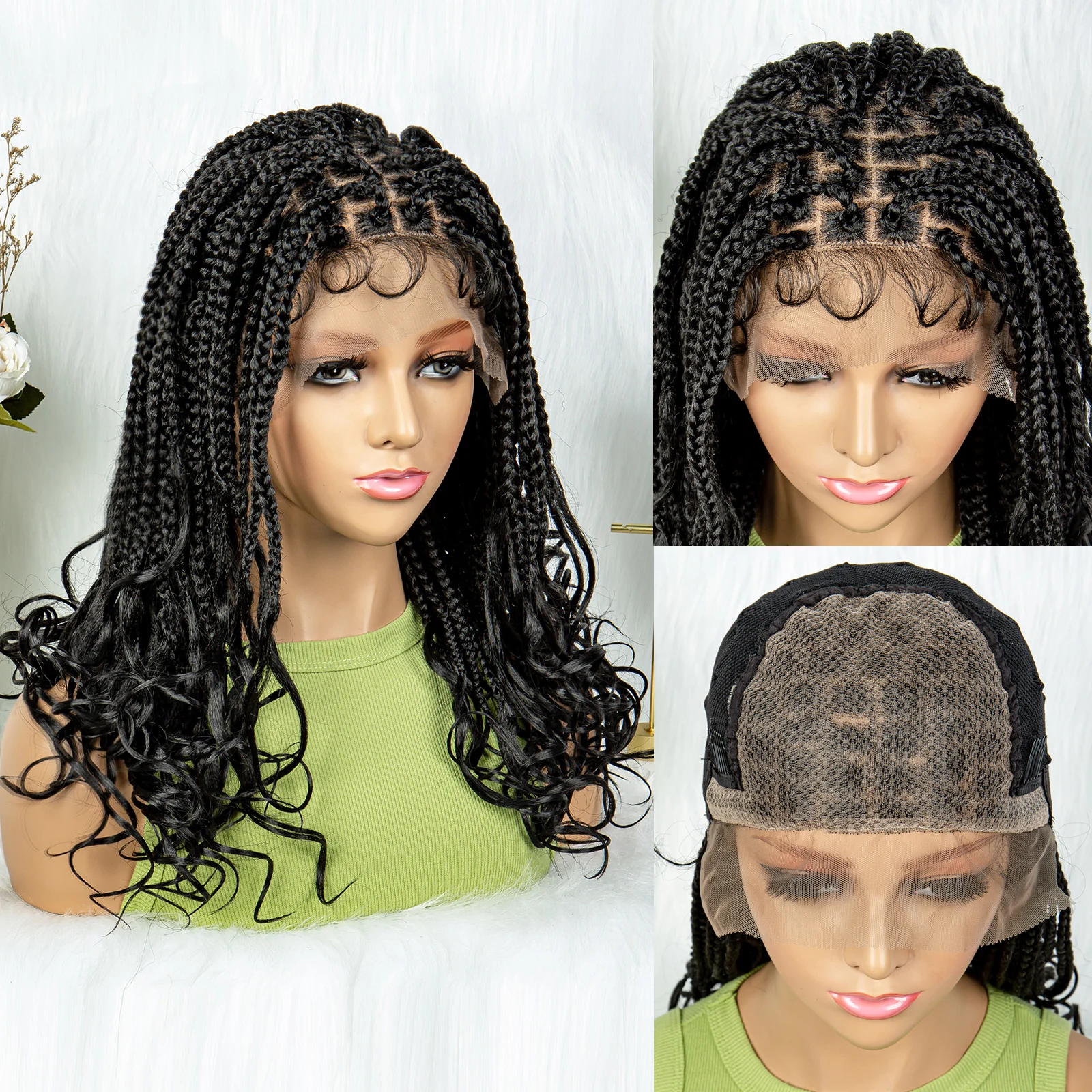 שיער קרושה בוהמי לתפירת שיער תיבת שיער עם שיער סינטטי קרושה קצוות מתולתלים מראש