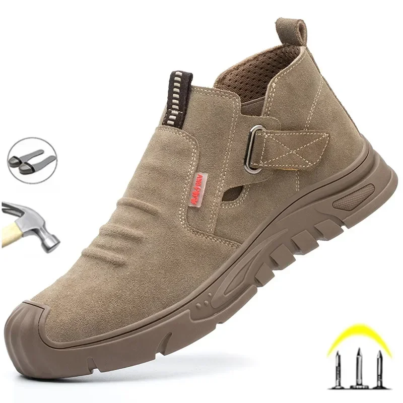 Fashipn 2023 Work Sneakers Men Indestructible Steel Toe Work Shoes Safety Boots For Men Anti-puncture Electric Welding Shoes