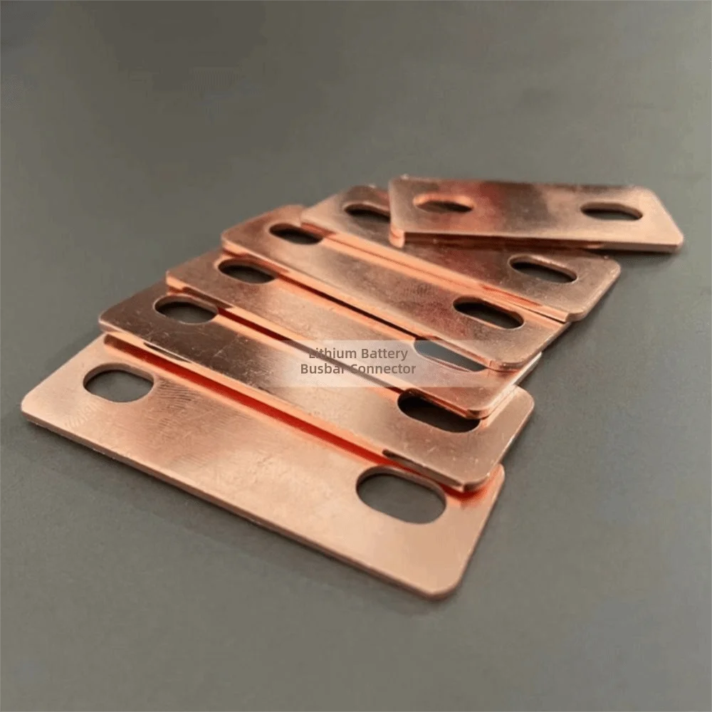 New Red Copper Bus Bars Connector M6 screw holes Flat Red Copper Pickling Busbar Copper Busbar 30Ah-300Ah Lithium Battery