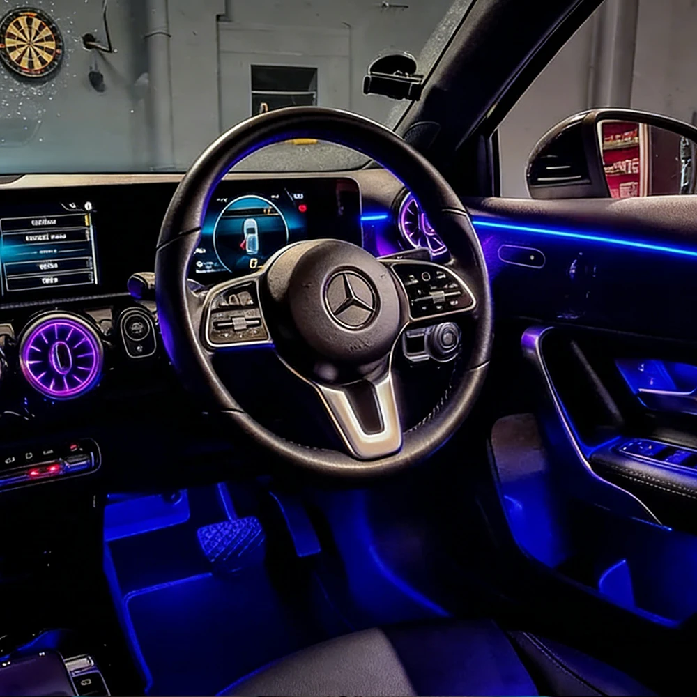 

Saddle Footlight Handle Storage Box Light 4 door Light Bars Car Interior LED Ambient Light For Mercedes A/CLA-class W177 W118