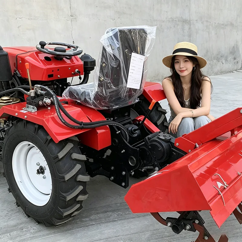 

Customized Wide Application Wheel Plowing Tractor with Four Wheel Rotary Tiller & Wheel Micro Tiller