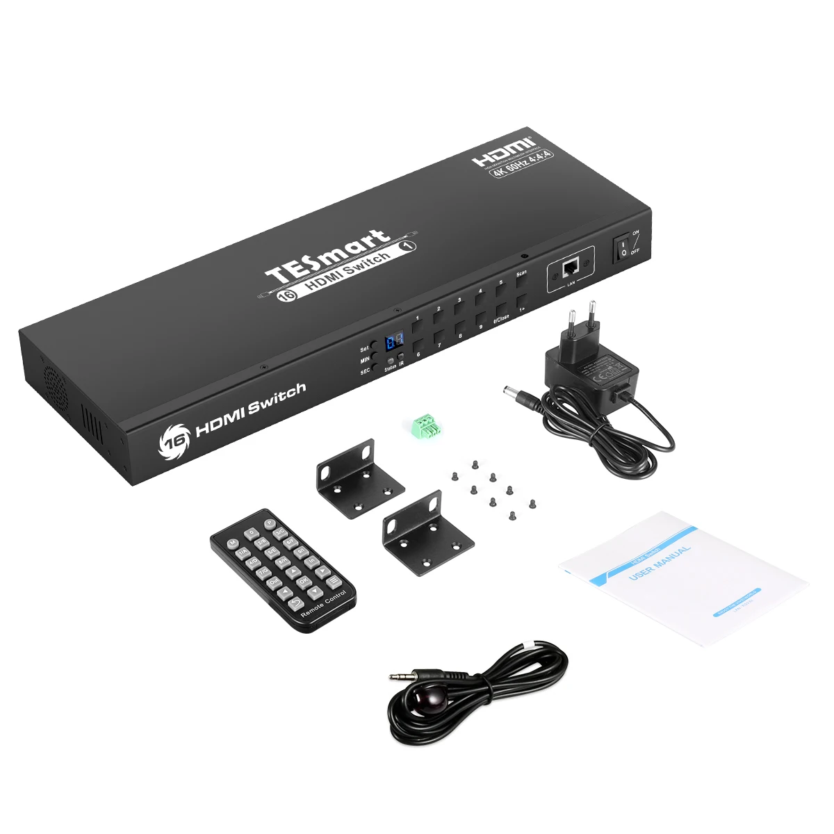 Top Selling Ultra Hd 16-Port Matrix Hdmi Switcher 16 In 1 Out Hdmi Switch Rs232