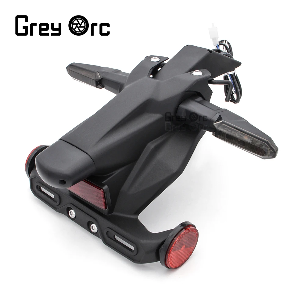 لوحة ترخيص واقي الطين الخلفي للدراجة النارية مع حامل مصباح الانعطاف LED لملحقات Kawasaki Z400 Ninja400 2018-2023