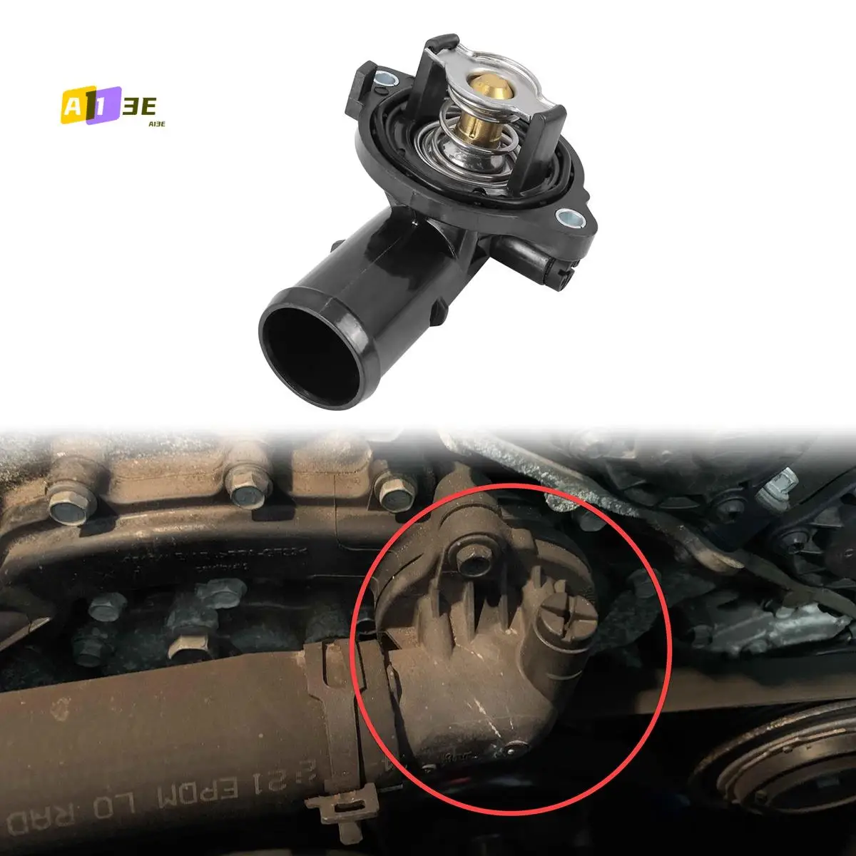 

A03E-Thermostat Assembly Engine Coolant Thermostat For Dodge Charger Challenger Chrysler 300 3.6L V6 2011-2018 5184977AE