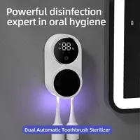 Disinfectant Toothbrush Sterillizer Toothbrush Sterilization Dryer Toothpaste Dispenser Uv Sterilizers for Home Uvc Wall Shelf