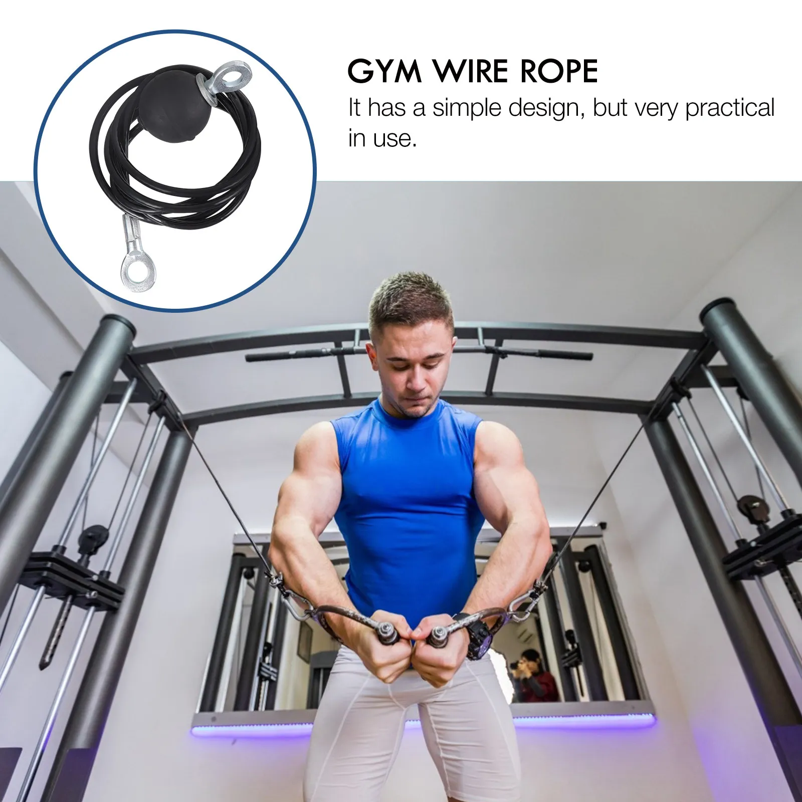High Strength Wire Rope Fitness Equipment Accessory Home Workout Cable Adjustable Pulley System Eco Friendly Material