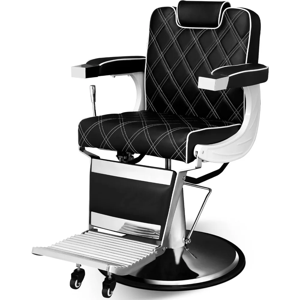 

Professional Salon Chair for Hair Stylist, Reclining All Purpose Hydraulic Hair Chair Adjustvable Headrest Barber Chairs