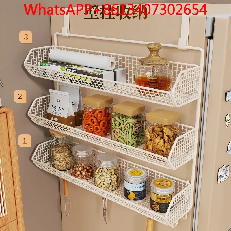 Refrigerator rack side storage rack outer side non-punching multi-layer hanging type (1pcs)