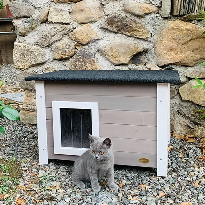 Outdoor, Cat House, Rainproof, Waterproof, Wooden Villa, Cage, Outdoor, Rabbit Nest, Warm, House,  Stray