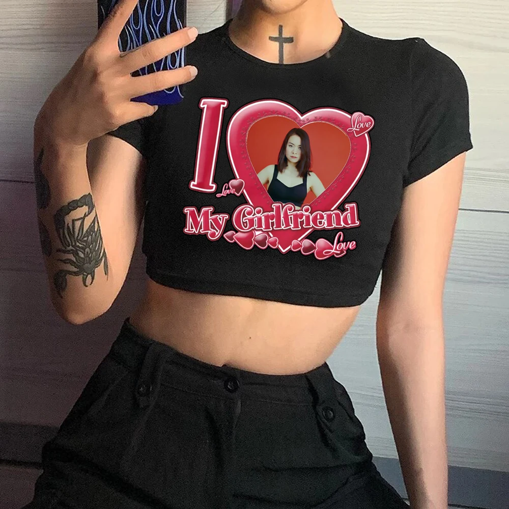 Mitski Singer Print T Shirt Women Crop Top Be The Cowboy Cartoon T-shirt Cropped Y2k Tops Aesthetic Clothes Female Streetwear