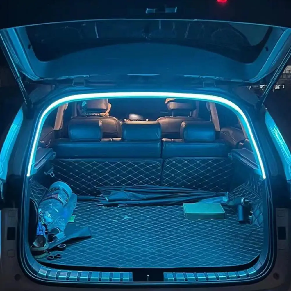 الديناميكية المتدفقة سيارة الجذع شرائط مصباح العالمي سيارة المحيطة الضوء الإضاءة الداخلية السيارات الاستشعار مربع خلفي LED شرائط مصباح