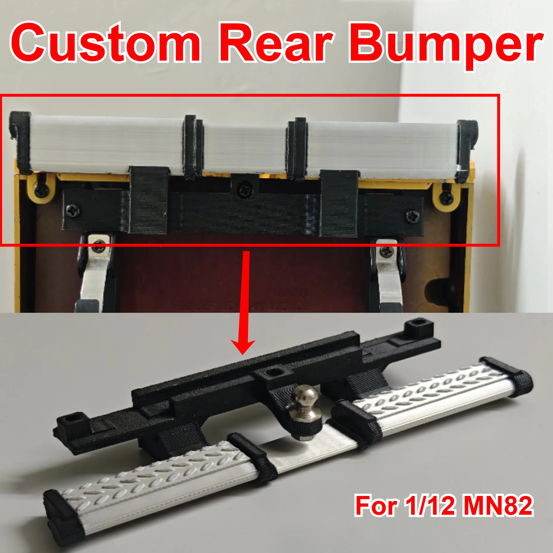 1/12 RC Off Road Car DIY Simulated Rear Bumper Custom Model Number For MN82 Decorative Styling Parts Decor Upgrade Accessories