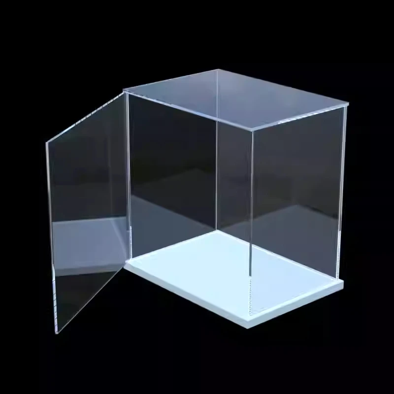 

Clear Acrylic Display Cabinet with Door for Action Figures, Assemble Acrylic Display Box for Car Models, Collection Showcase