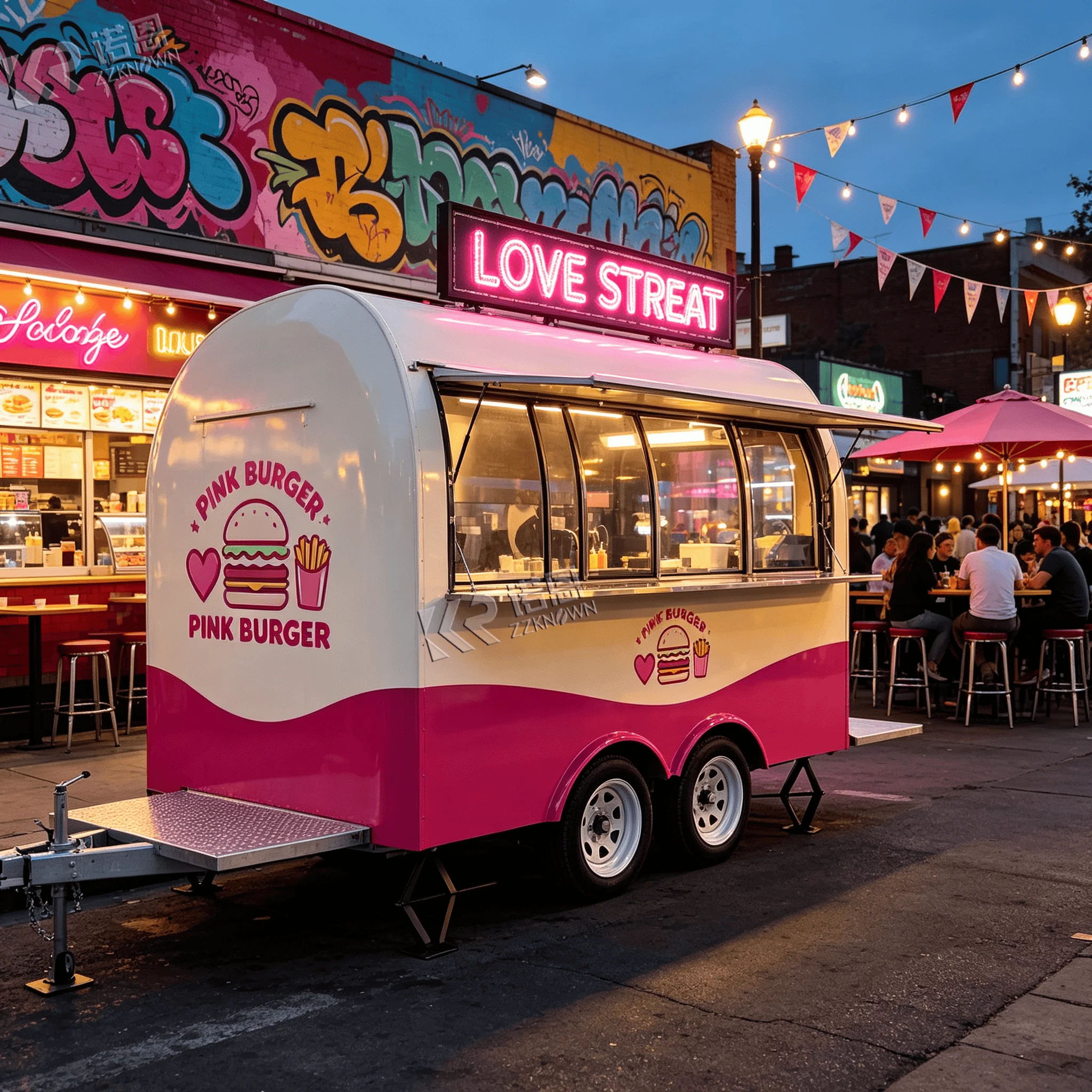 2.6m 304 Stainless Curved‑Body Food Truck & Food Trailer for Botanical Park Visitor Quick Snack Retail Operation