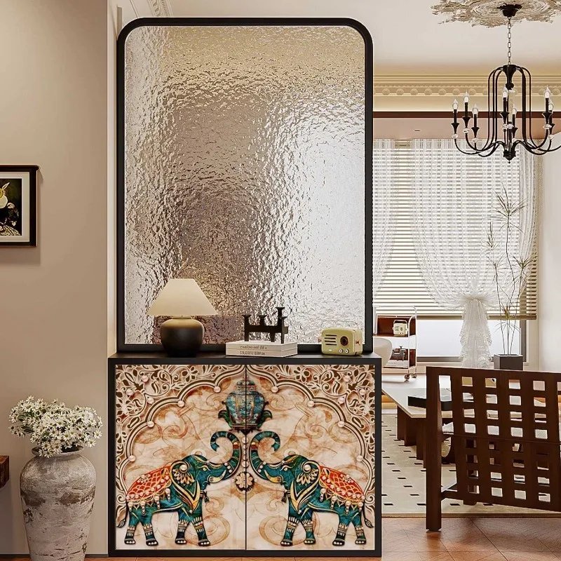 

Glass screen entrance cabinet Modern household living room storage Shoe cabinet Door partition