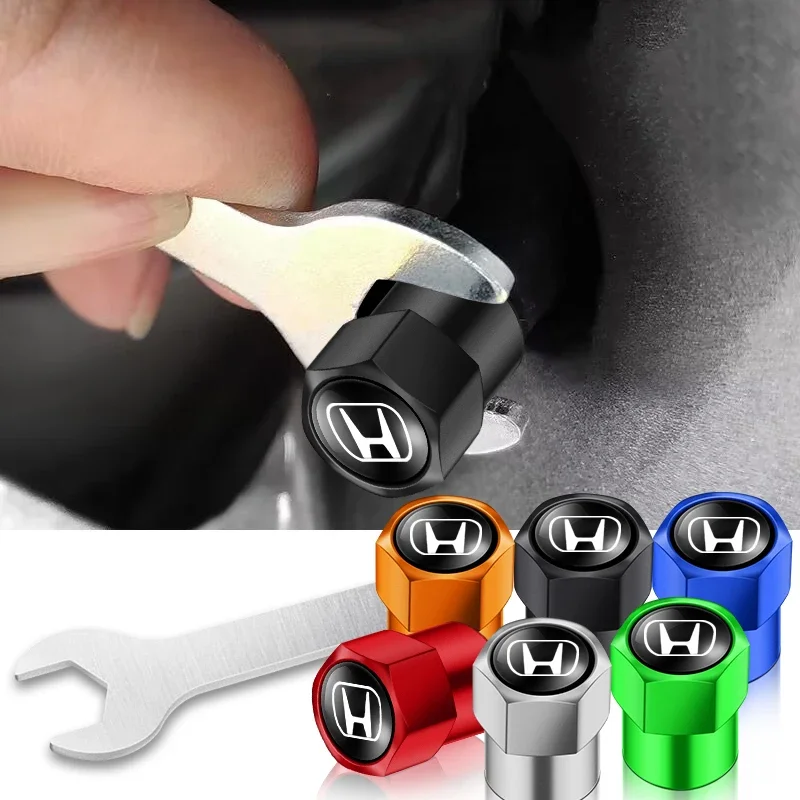 4Pcs Car Wheel Tire Valve Caps Tyre Stem Cover Bolt-In Accessories For Honda Abarth JEEP Fiat Volvo Jaguar MG Nismo TRD Acura