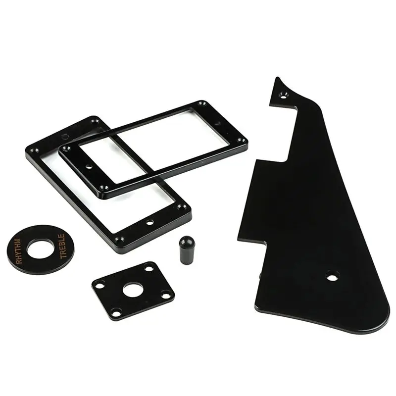ABVH-1Ply Black Pickguard Back Plate Screws Set & Humbucker Pickup Ring & Switch Ring Fit Les Paul Pickguard Replacement view 3