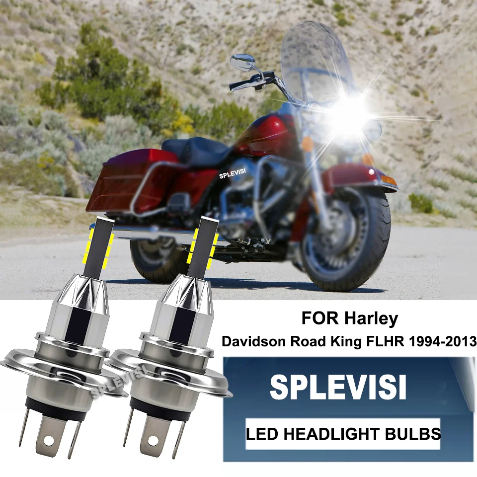 2x H4 Headlight For Harley Electra Glide Ultra Classic FLHTCU 1989-2018 Road King FLHR 1994-2013 Dyna Street Bob FXDB 2006-2017