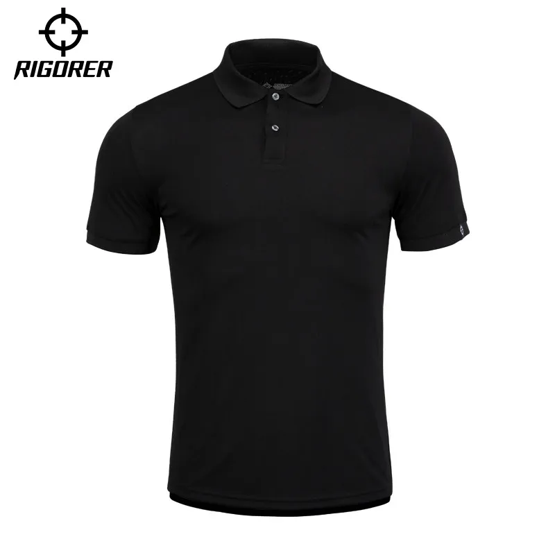 

Летняя мужская рубашка-поло RIGORER с коротким рукавом, однотонные дышащие футболки для спорта и активного отдыха, уличная одежда для мужчин
