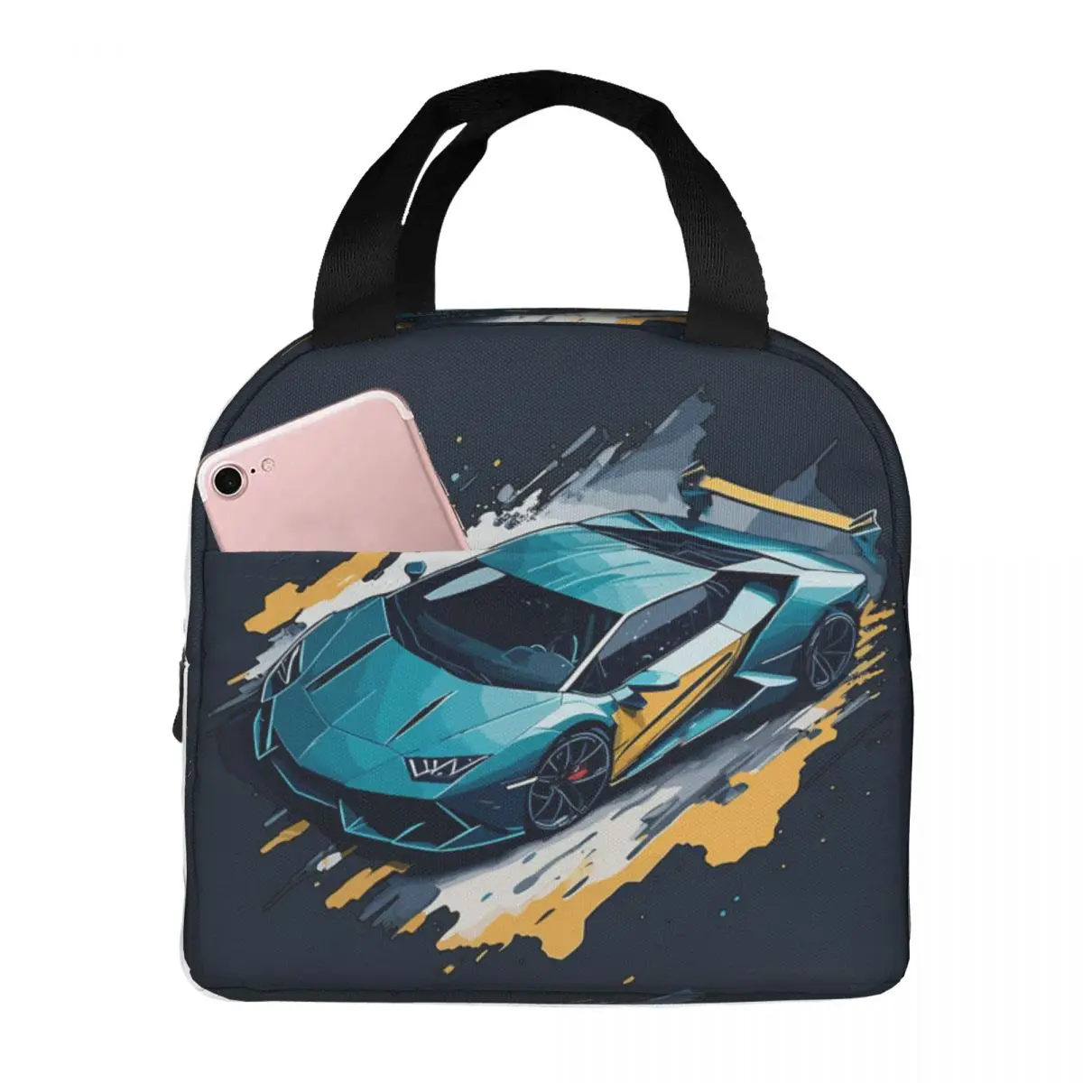 

Lamborghini Huracan, идеальный подарок, сумки для обеда, изолированная коробка для бенто, портативная сумка-холодильник для обеда, термосумка для женщин и детей, офиса