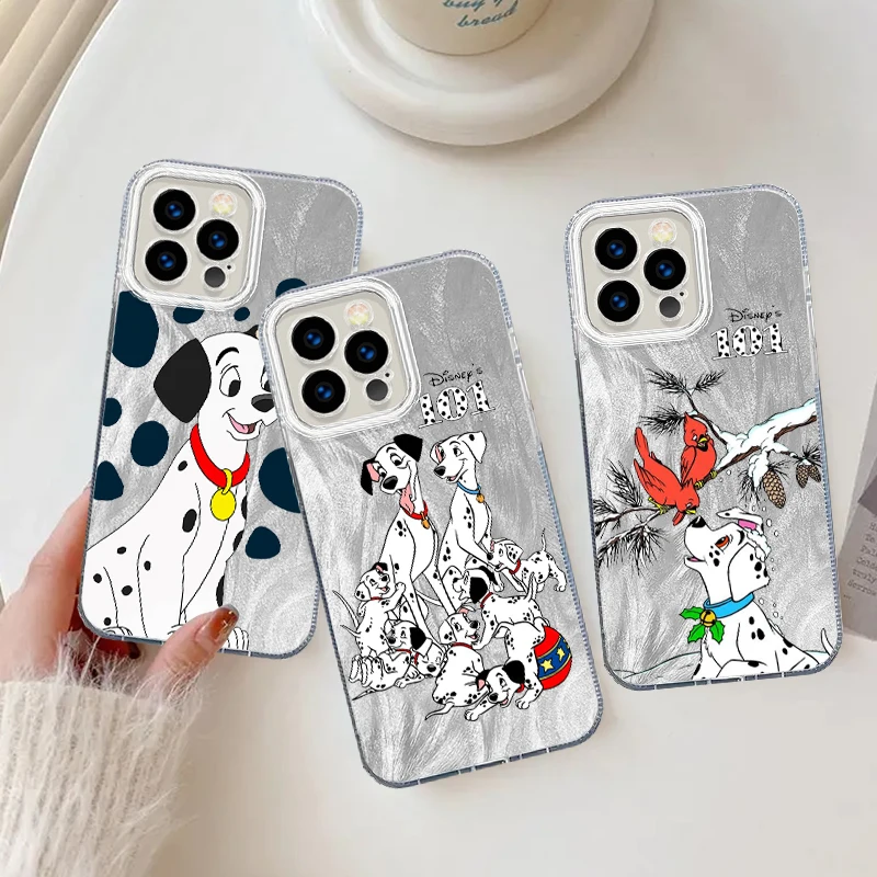 Disney 101 Spotted Dog Cute For iPhone 15 14 13 12 11 XS X XR 8 7 Pro Max Plus Feather Yarn TPU Phone Case