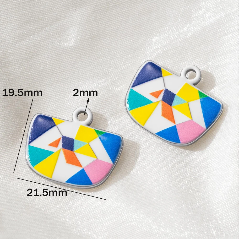 5 Stück Niedliche Handbemalte Emaille-Anhänger mit Schmetterling- und Sternmotiven aus Edelstahl für Frauen, DIY-Halsketten, Schmuckherstellung, Accessoires – Detail 6