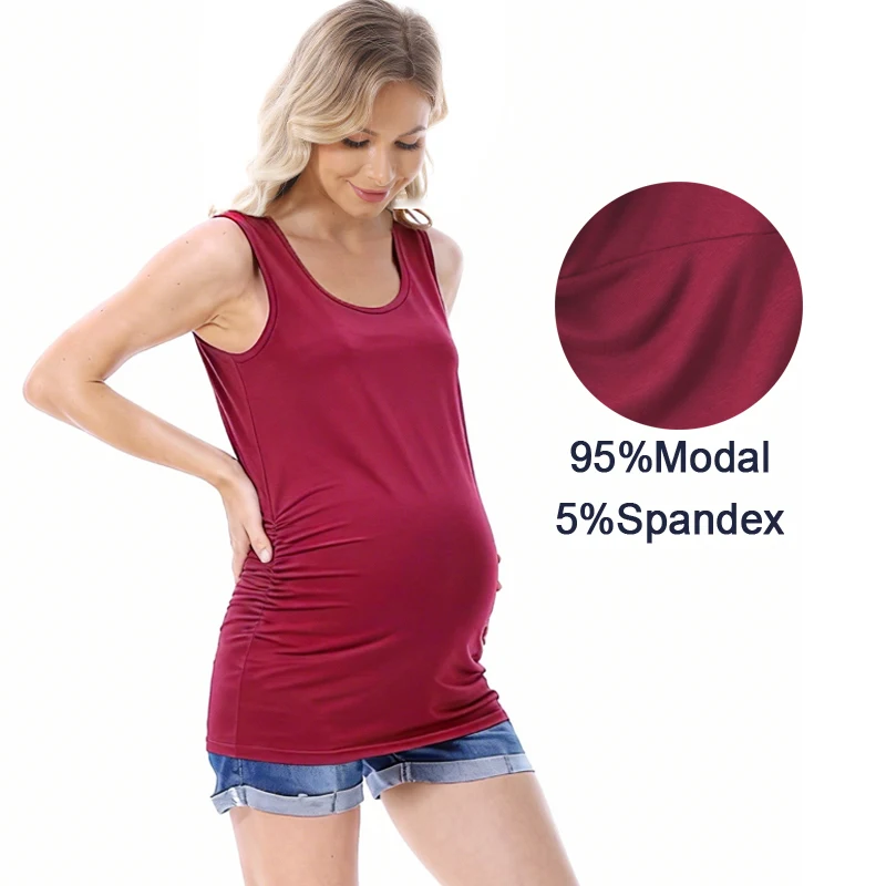 Summer Maternity Camisole Sleeveless Tank Vest for Pregnant Women Good Stretch plus Size Gravida Pregnancy Clothes