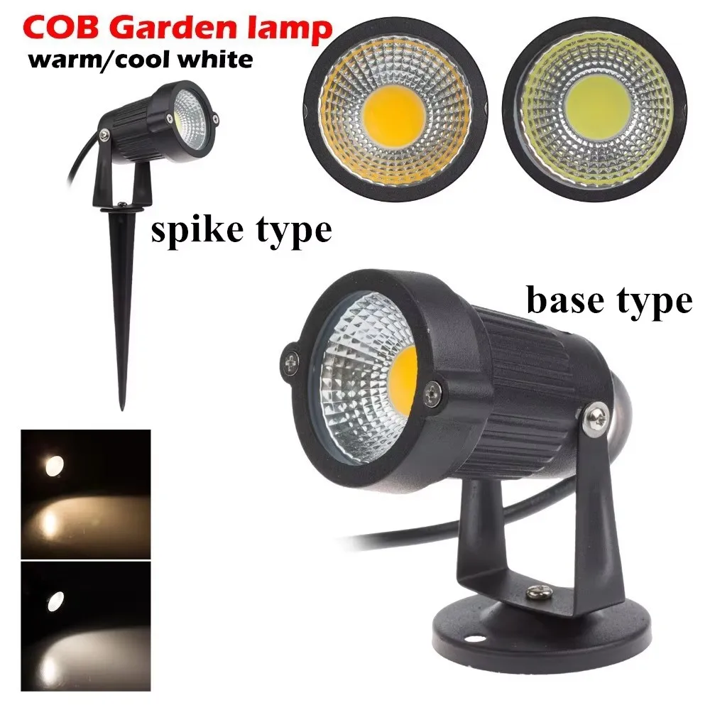 COB Outdoor Garden Light LED Lawn Lamp Spike 5W 9W Waterproof Bulb 85-265V 12V Landscape IP65 Path Spotlight